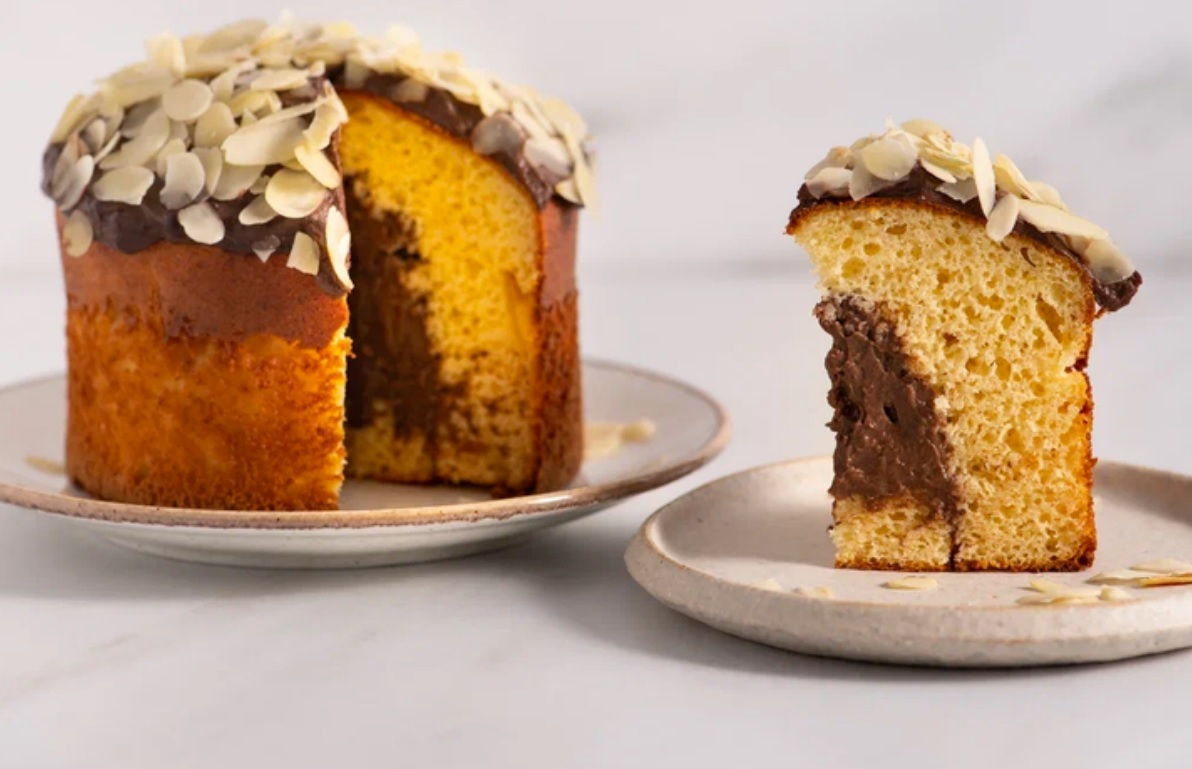 Easter cake with chocolate and cheese