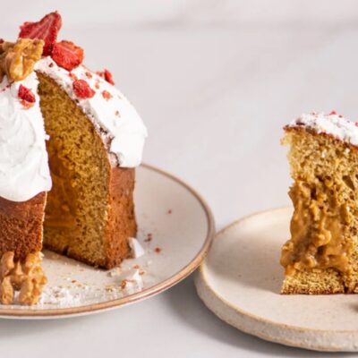 oatmeal easter cake with caramel