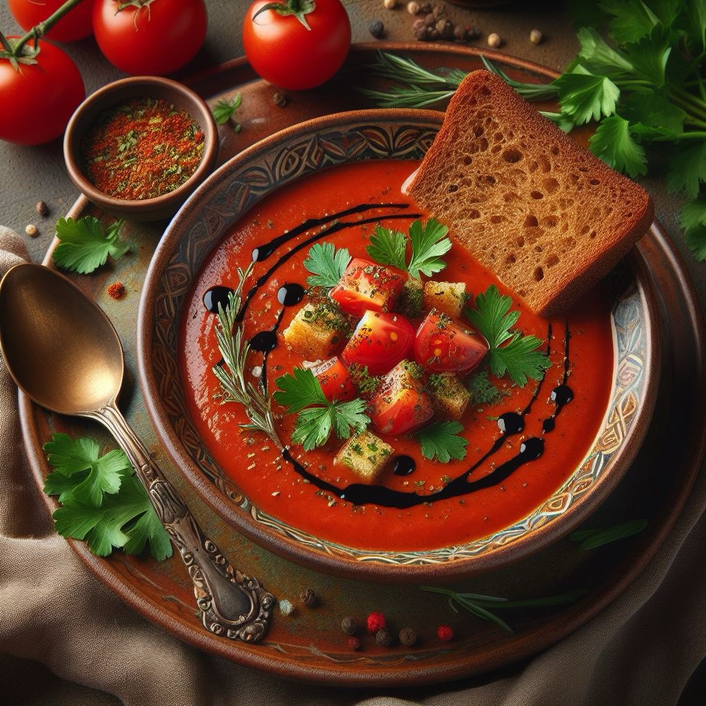 Gazpacho with balsamic sauce