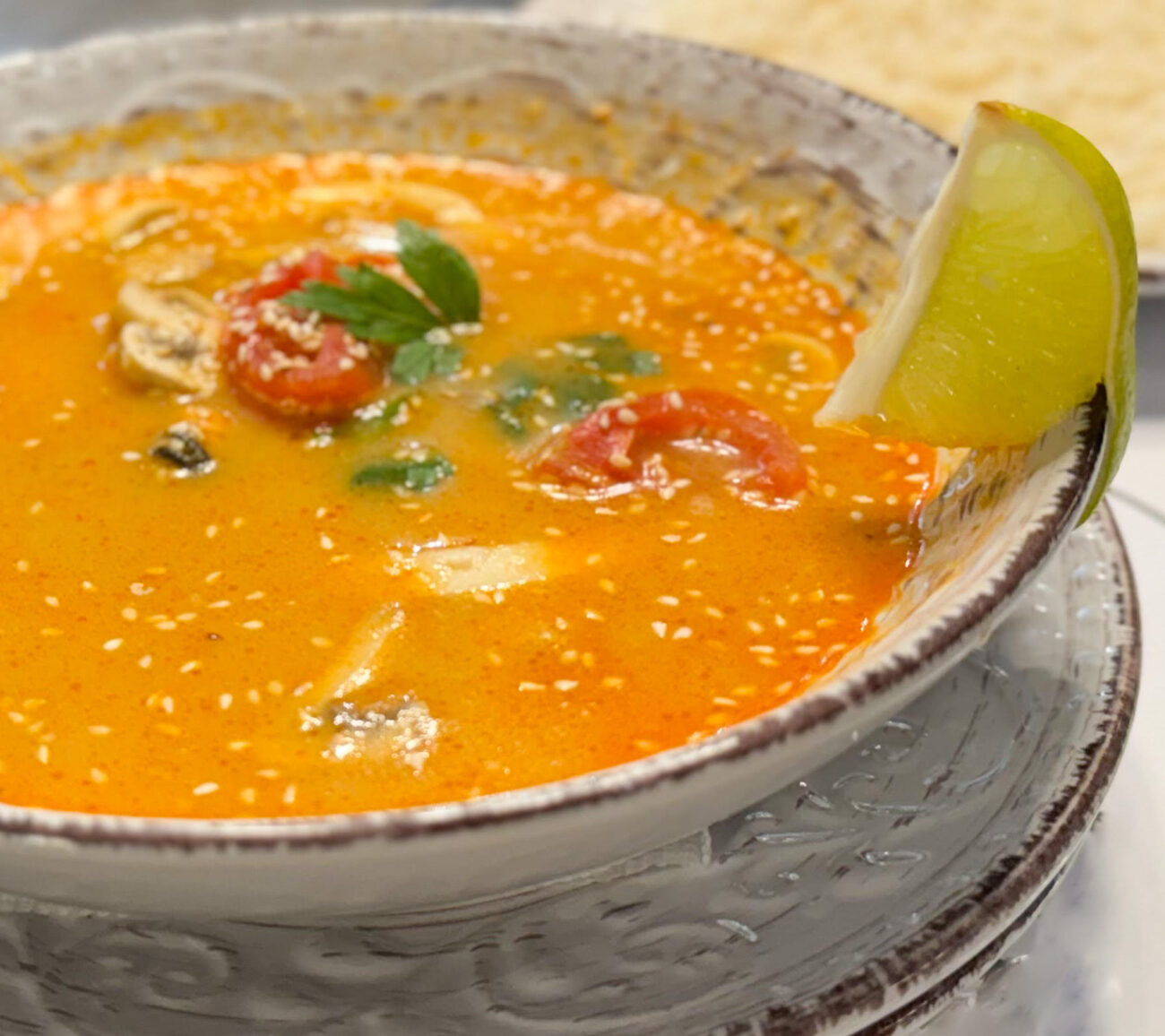 Pumpkin and shrimp soup