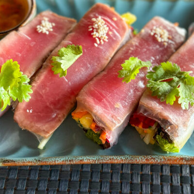 fresh tuna spring rolls