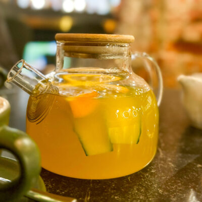 Orange cucumber mint tea