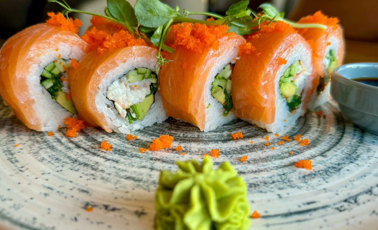 Sushi with salmon and eel recipe